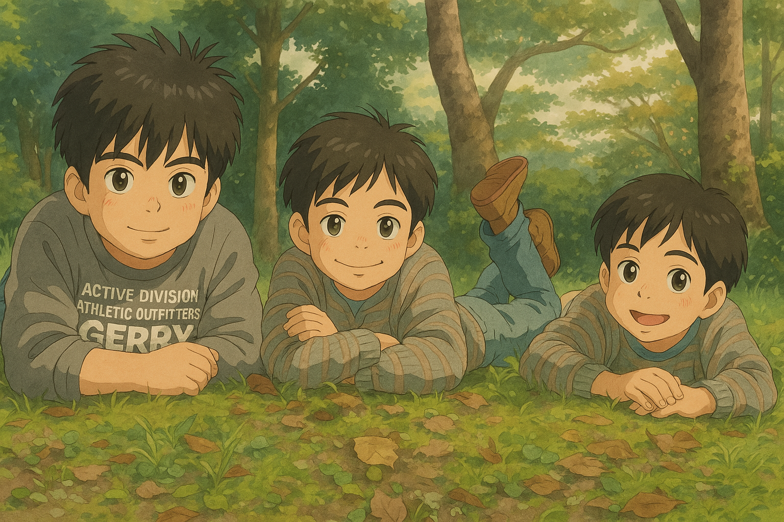 Danish, Harris and Mustafa together — Ghibli-style